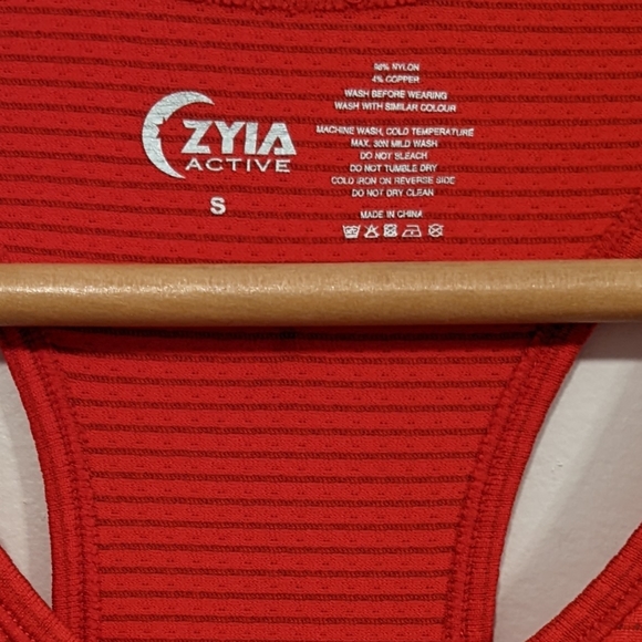 Zyia Active Copper Charged Seamless Racerback Performance Stretch Tank Top Red S - Picture 13 of 13
